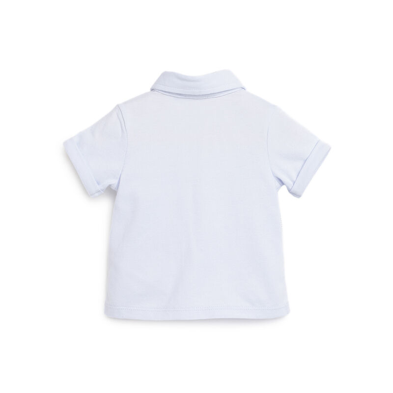 Boys Light Blue Applique Short Sleeve Polo image number 1